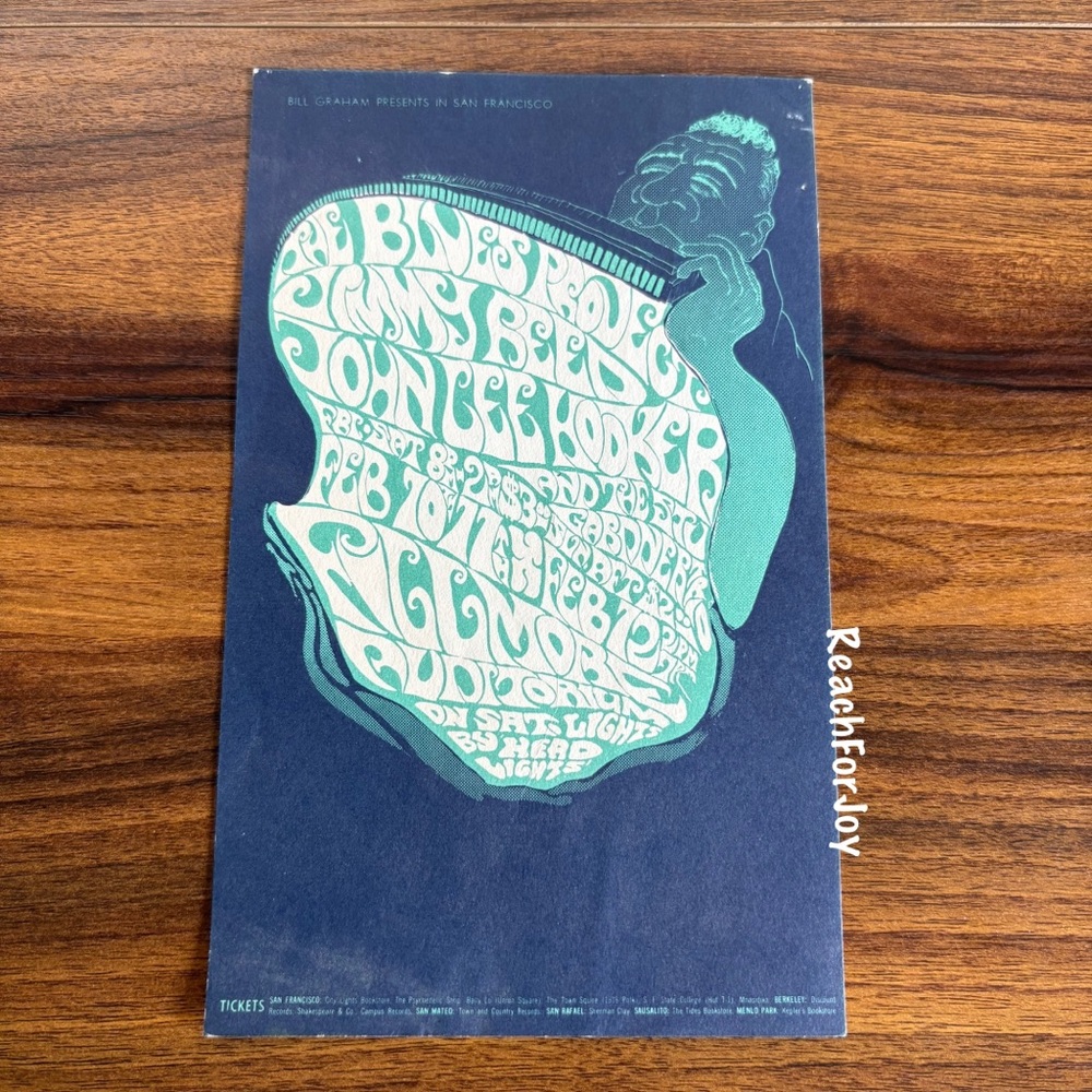 Blues Project Postcard Handbill Vintage 1967 Jimmy Reed John Lee Hooker